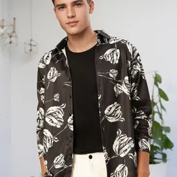 SZN Men Regular Fit Floral Printed Spread Collar Casual Shirt-picture-19