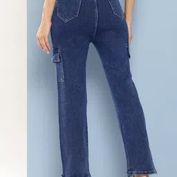 Aarika Girls Comfort Tapered Fit Mid-Rise Heavy Fade Mid-Rise Stretchable Jeans image 2