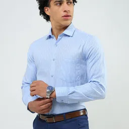 Monte Carlo Long Sleeves Spread Collar Opaque Cotton Regular Fit Formal Shirt image 2