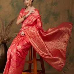 DEVATITHI Woven Design Zari PITCH Banarasi Silk Saree-image-29