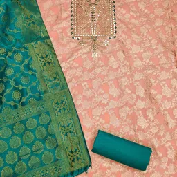 KALINI Embroidered Unstitched Dress Material image 5