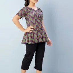 BAESD Girls Printed Swim Suit With Attached Tights image 3