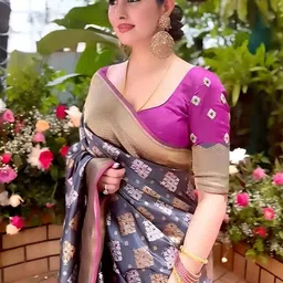 Jhumki creation Zari Art silk Handloom Saree-picture-17