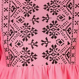 SHALIG Print Bell Sleeve Ethnic Peplum Top image 5