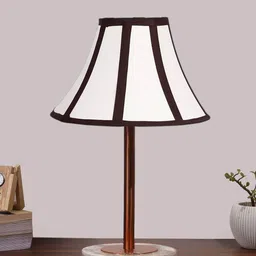 Devansh Multicoloured Colourblocked Wood Contemporary Frusturical Shaped Table Lamp image 5