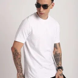R&B Men Self Design Round Neck Cotton T-shirt image 3