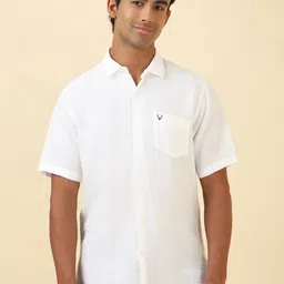 Allen Solly Textured Spread Collar Slim Fit Cotton Linen Casual Shirt image 1