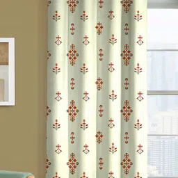 Steve & Anderson Indian Motifs Red 2 Pcs Ethnic Motifs Black Out Long Door Curtain (9Feet) image 4