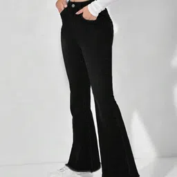 BROADSTAR Women Smart Bootcut High Rise Low Distress Stretchable Jeans-image-32