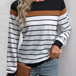 KPOP Women Striped T-shirt-picture-26