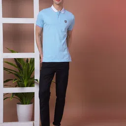 COBB Men Solid Polo Collar Cotton T-shirt image 3
