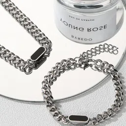 KPOP Men Silver-Plated Enamelled Wraparound Casual Bracelet-image-99