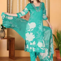 Anouk Women Floral Printed Kurta with Trousers & Dupatta-picture-25