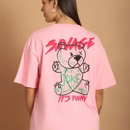 Tromko Women Pack of 2 Graphic Printed Round Neck Cotton Relaxed Fit T-shirts image 3