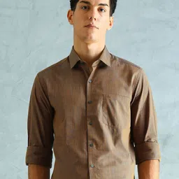 Arrow Men Slim Fit Pinstripes Striped Spread Collar Pure Cotton Casual Shirt-picture-40
