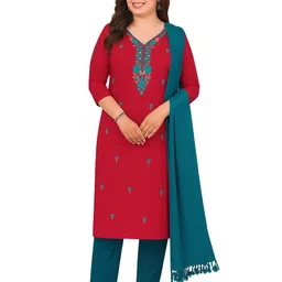 Vrinde Women Embroidered Unstitched Dress Material-image-83