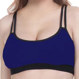Samvar Blue Cotton Non-Wired Non Padded Minimizer Bra image 4