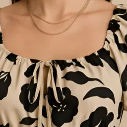 Mast & Harbour Floral Printed Puff Sleeve Smocked Peplum Top image 3