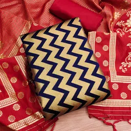 Maroosh Chevron Embellished Banarasi Unstitched Dress Material-picture-39