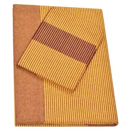 TUNI MANI Orange & Maroon Single Bedsheet with 1 Pillow Covers image 4