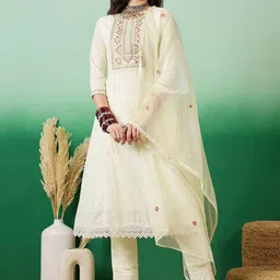 Sangria Embroidered Kurta With Trousers & Dupatta-picture-41