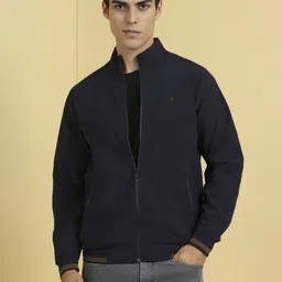 Allen Solly Men Stand Collar Solid Casual Bomber Jacket-picture-24