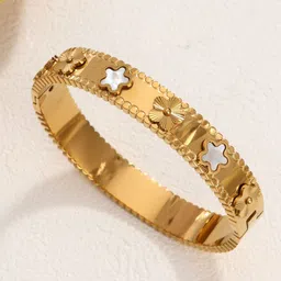 DressBerry Women American Diamond Antique Gold-Plated Kada Bracelet-picture-32