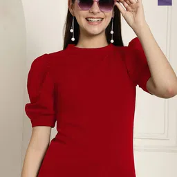 Tromko Women Pack of 2 Round Neck Puff Sleeve Fitted Top-picture-29