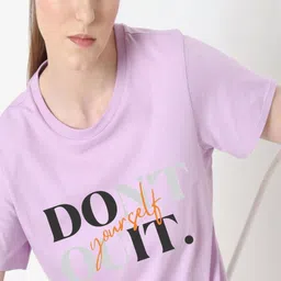 HESHA Typography Printed Round Neck Short Sleeves Cotton T-shirt image 2