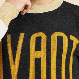 Dzant Men Printed Round Neck Woollen Pullover image 2