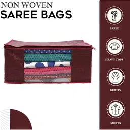 AMAK INC Maroon Fabric Multi-Utility Wardrobe Organisers image 4
