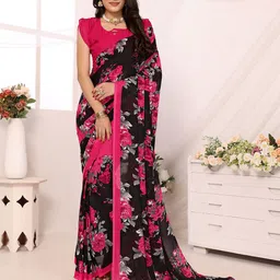 Moda Rapido Floral Printed Saree With Blouse Piece-picture-13
