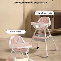 StarAndDaisy Kids Foldable & Height Adjustable Tiny Tummy High Chair with Wheels image 3