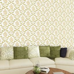 INDIAN ROYALS Gold & White Floral Printed Self-Adhesive & Durable Wall Sticker-picture-49