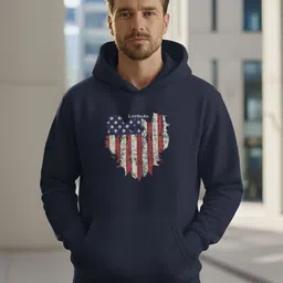 Leotude Men Printed Hooded Long Sleeves Pullover Sweatshirt-image-0