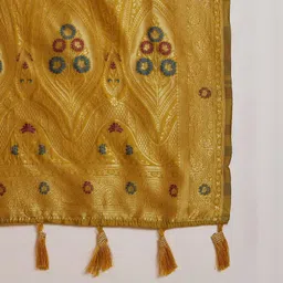 SHADOW & SAINING Floral Woven Design Zari Banarasi Jacquard Saree image 2