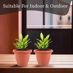 Kuber Industries Orange-Colored & Black 2 Pieces Versatile Sturdy Flower Planters image 5