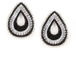 StyleCast Silver-Plated Rhinestone Studded Teardrop Shaped Studs image 4