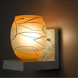 1ST TIME Yellow & Yellow Textured Wood Contemporary Abstract Shaped Shaped Wall Lamp image 5