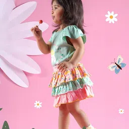 TIDY SLEEP Print Ruffles Cotton Top image 2