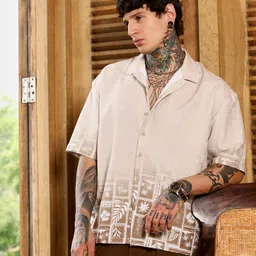 campus sutra Men Oversized Fit Solid Spread Collar Casual Shirt-picture-13