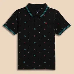 Allen Solly Junior Boys Conversational Printed Polo Collar Cotton T-shirt-picture-35