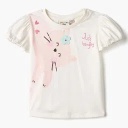 Juniors by Babyshop Girls Graphic Printed Round Neck Cotton T-shirt image 1