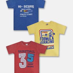 Here&Now X Game Begins Boys Pack Of 3 Assorted Printed T-shirts-picture-25