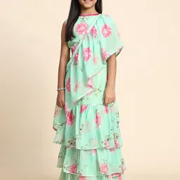 LOOKS AND LIKES Floral Pure Georgette Lehenga Saree-picture-31