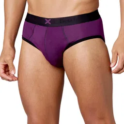 FRENCHIE Pack Of 4 Mid Rise Ultrasoft Briefs FR-MI-BF-HYPE-1X5-PO6-PURHT-S image 5