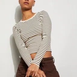 Ginger by Lifestyle Women Striped T-shirt image 4