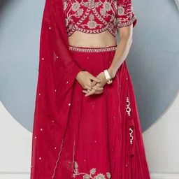 GloballyRonakRBafna Embellished Sequinned Ready to Wear Silk Lehenga & Blouse With Dupatta image 2