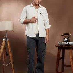 Campus Sutra Comfort Textured Spread Collar Casual Shirt image 4