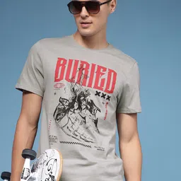 HERE&NOW Graphic Printed Pure Cotton T-shirt-picture-18